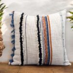 Boho Striped Textured Block Printed Cushion Cover
