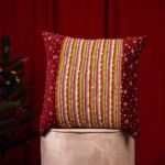 Crimson Stripes Cushion Cover