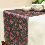 Vibrant visions blende silk table runner with digital print