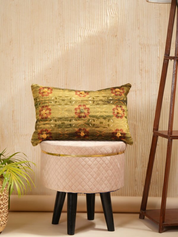 Vintage Floral Green Pillow Cover