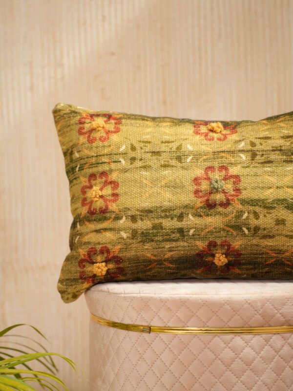 Vintage Floral Green Pillow Cover - Image 3