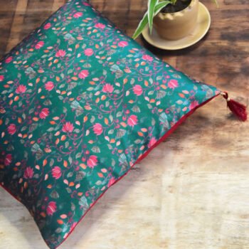 Green Floral Cushion Cover
