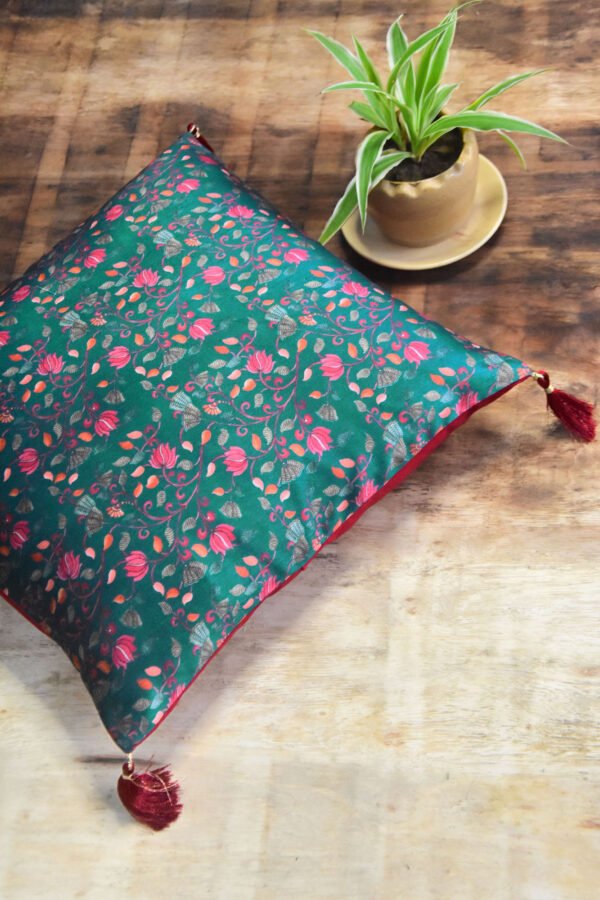 Green Floral Cushion Cover