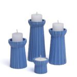 Qutub Azure Blue Candle Stand