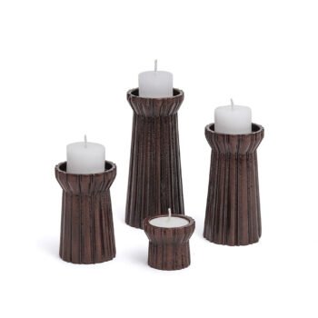 Qutub Copper Candle Stand (Set of 4)