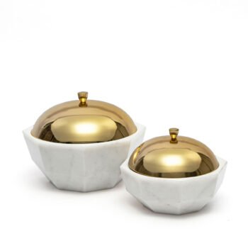 Marble Facet Bowl (Set of 2)