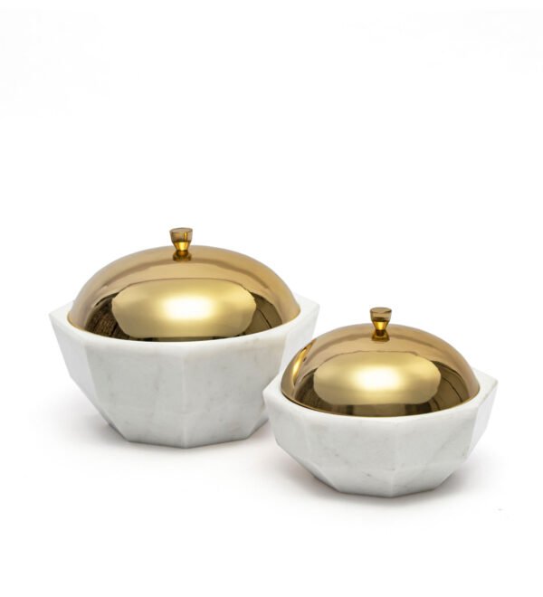 Marble Facet Bowl (Set of 2)