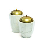 Marble Facet Cannisters (Set of 2)
