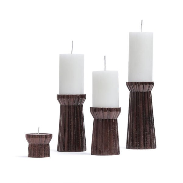 Qutub Copper Candle Stand (Small) - Image 3