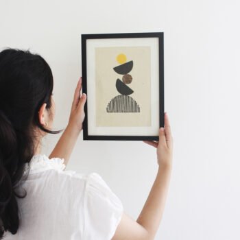 The Balancing Hand Block Printed Artwork Wall Frame
