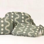 Abstract Print Quilted Cotton Travel Pouches (Set of 3)