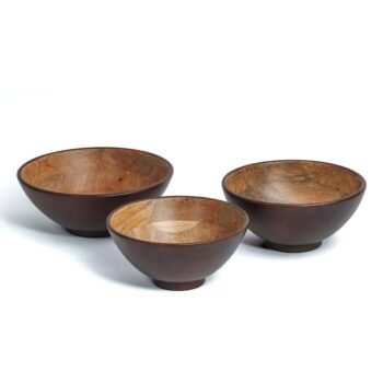 Indie Cone Wooden Bowls (Set of 3)