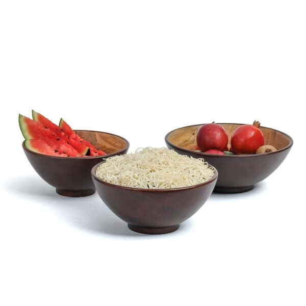 Indie Cone Wooden Bowls (Set of 3) - Image 3