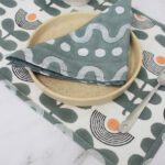 Mid Modern Floral Placemats & Napkins Table Linen (Set of 4)
