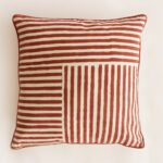 Stripes Block Printed Cotton Cushion Cover