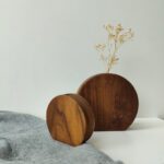 Brown Teakwood Orbit Vase