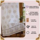 Kerala Kollam Design Handblock Cotton Door Curtains 7x4 Feet (Set of 2)