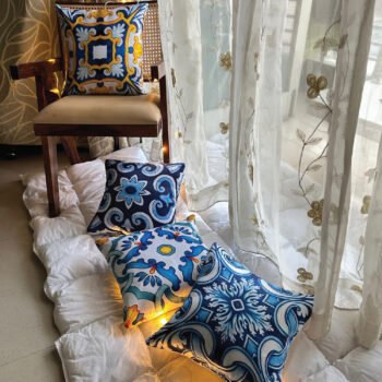 Modern Moroccan Crease-Free Satin Cushion Covers (Set of 4)