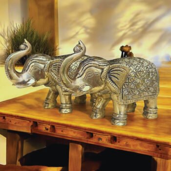 Brass Elephant Idols (Set of 2)