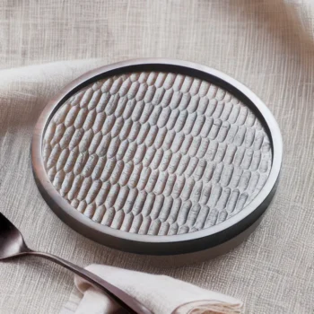 Hand Chiseled Mahogany Platter