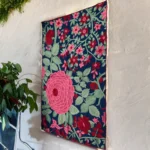 Blue Blossom Chainstitch Embroidered Rug