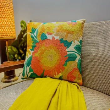 Bud Embroidered Cushion Cover