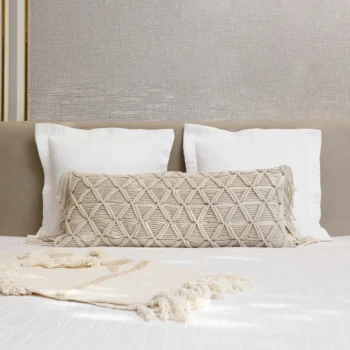 Raya Macrame Long Lumbar Cushion With Filling