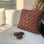 Cocoa Intertwined Cushion With Filling