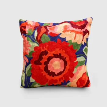 Royal Blue Embroidered Cushion Cover