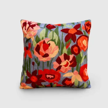 Dense Forest Embroidered Cushion Cover