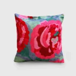 Gulabi Guldasta Embroidered Cushion Cover