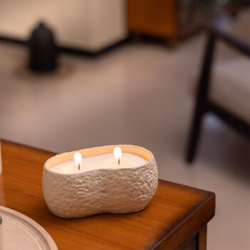 White Caddie Candle Pot