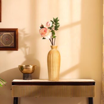 White Peony Single Faux Flower Stick