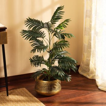 Faux Areca Palm Plant (Model B) with Black Plastic Pot