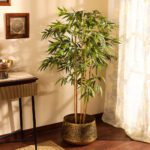 Faux Bamboo Plant with Black Plastic Pot