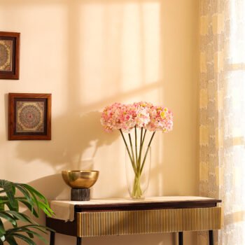 Baby Pink Hydrangea Faux Flower Sticks (Set of 3)