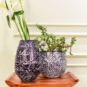 Modern Design Eden Geometric Planter and Vase Set