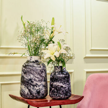 Rida Swirl Glass Vase Set (Large and Medium)