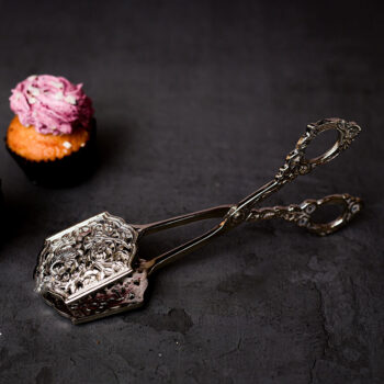 Silver Finish Serai Brass Tongs Square