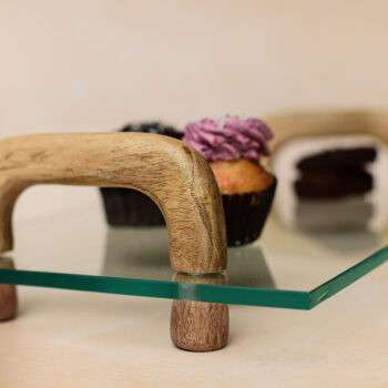 Curved Edge Murano Glass Serving Tray