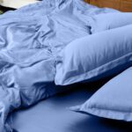 Sky Blue Solid 100% Organic Cotton King Flat Sheet Set | 2 Pillow Covers