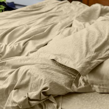 Parchment Bella Jacquard King Flat Sheet Set | 2 Pillow Covers