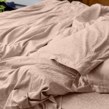 Paper Beige Bella Jacquard King Flat Sheet Set | 2 Pillow Covers