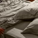Greige Grid Jacquard King Flat Sheet Set | 2 Pillow Covers