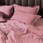 Dusty Rose Pink Solid 100% Organic Cotton King Flat Sheet Set | 2 Pillow Covers