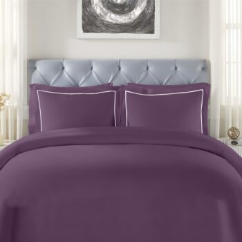 Lavender 250 TC King Elegance Bedsheet | 2 Embroidered Pillow Covers