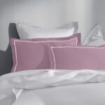 Cameo Rose 300 TC Pure Cotton Solid Greek Embroidered Pillow Cover Set