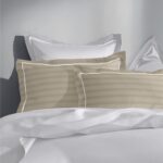 Pearl 300 TC Pure Cotton Striped Greek Embroidered Pillow Cover Set