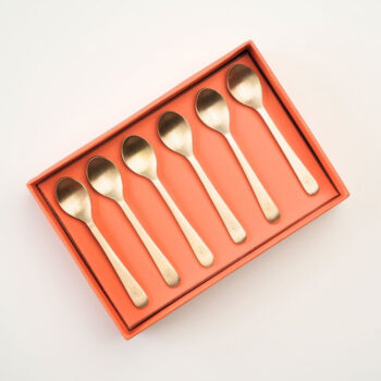 Peony Pure Brass Dessert Spoons (Set of 6)
