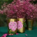 Gulabi Bloom Brass Tumbler